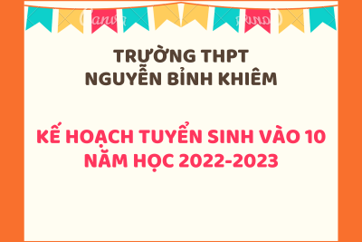 Kế hoạch tuyẻn sinh lớp 10 năm học 2022-2023