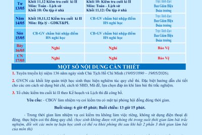LỊCH CÔNG TÁC TUẦN 35 (từ 11/05/2026 đến 17/05/2026)
