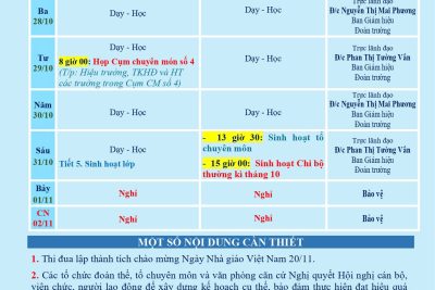 LỊCH CÔNG TÁC TUẦN 08 (từ 27/10/2025 đến 02/11/2025) LỊCH CÔNG TÁC TUẦN 08 (từ 27/10/2025 đến 02/11/2025)