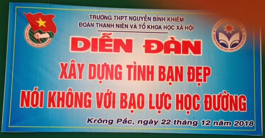 [NGOẠI KHÓA] DIỄN ĐÀN XÂY DỰNG TÌNH BẠN ĐẸP, NÓI KHÔNG VỚI BẠO LỰC HỌC ĐƯỜNG